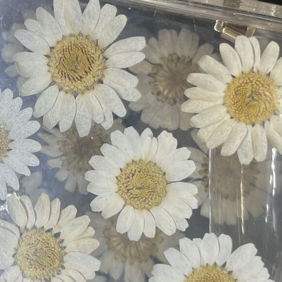 Zara Natural Daisy Acrylic Cross Body Clutch w/ Shoulder Strap - Picture 11 of 12